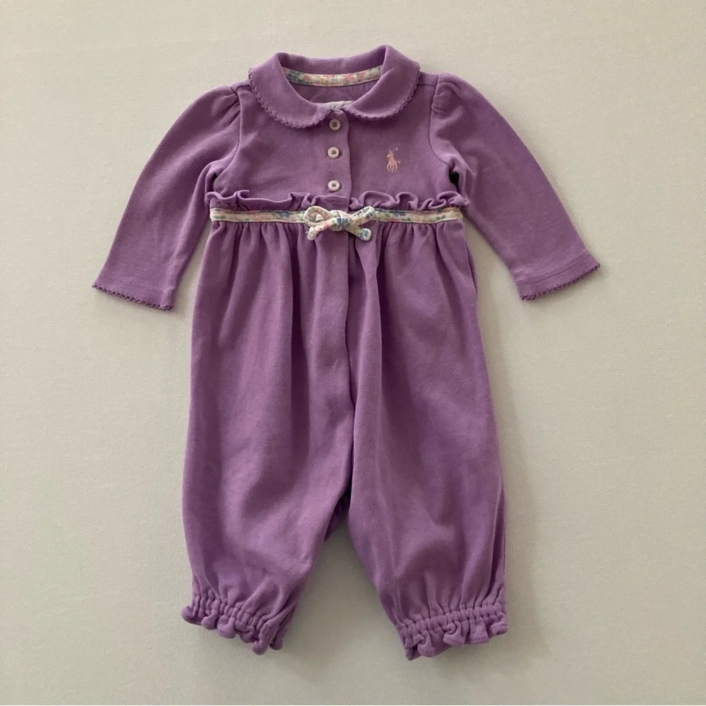 Ralph Lauren Baby Girl 3 Months Romper Lavender